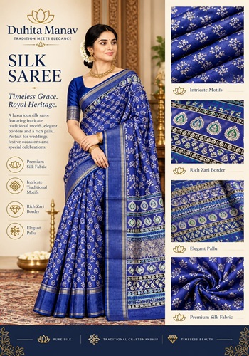 Traditional Silk Saree – Rich Zari Elegance