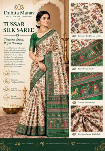 Tussar Silk Saree – Artistic Heritage & Elegance