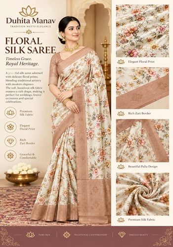 Floral Silk Saree – Timeless Grace & Elegance