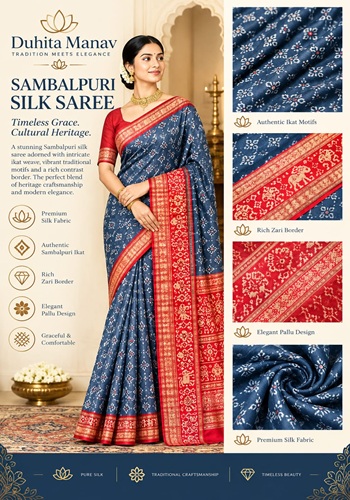 Sambalpuri Silk Saree – Intricate Ikat Elegance