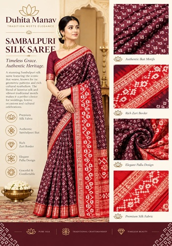 Sambalpuri Silk Saree – Authentic Ikat Heritage