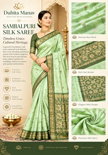 Sambalpuri Silk Saree – Delicate Buti Elegance
