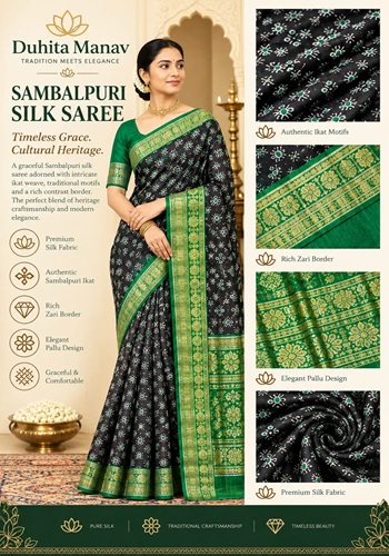 Sambalpuri Silk Saree – Traditional Ikat Elegance